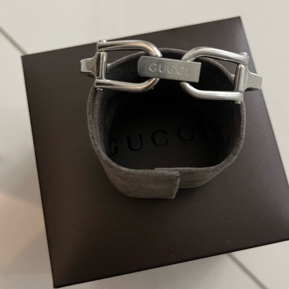 Gucci Blue and Silver Rectangular Watch - Picture 2 of 6